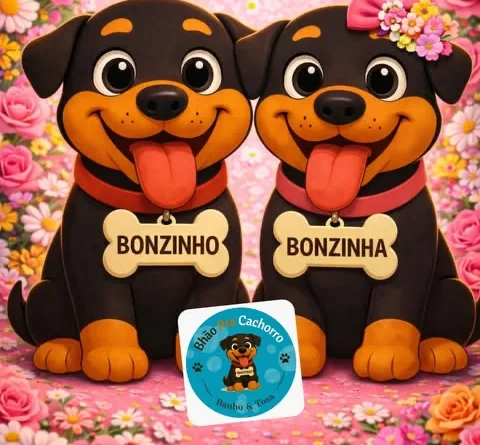 Bonzinho e Bonzinha, os mascotes do Bhão Pra Cachorro
